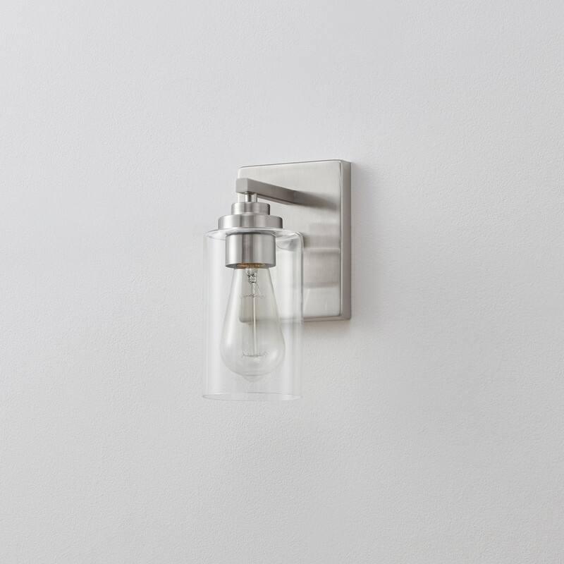 KAWOTI 9.5 Inch 1-Light Wall Sconce with Clear Glass Shade