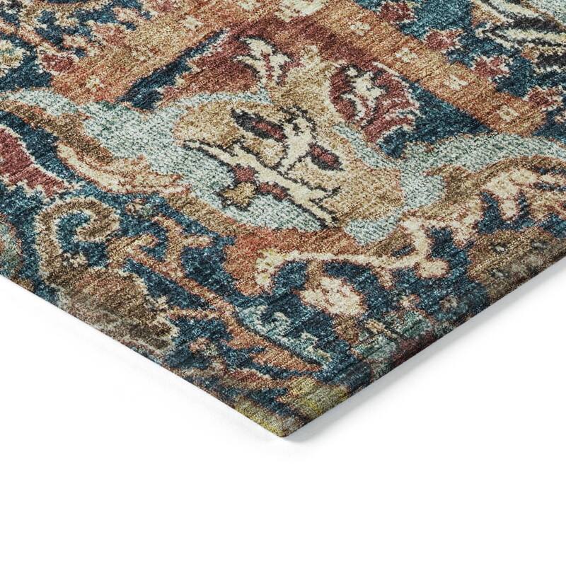 HomeRoots Damask Traditional Rectangle Outdoor Rug