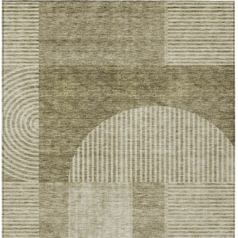 HomeRoots Geometric Transitional Rectangle Outdoor Rug