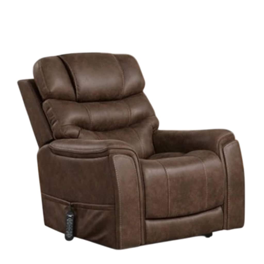 Lift Chair, Brown Fabric, Air Massage, Power Headrest, USB Charging