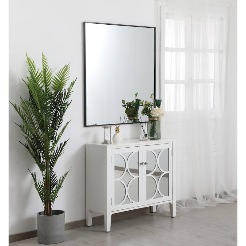 Elegant Lighting Eternity 40" x 36" Rectangular Beveled Metal Framed