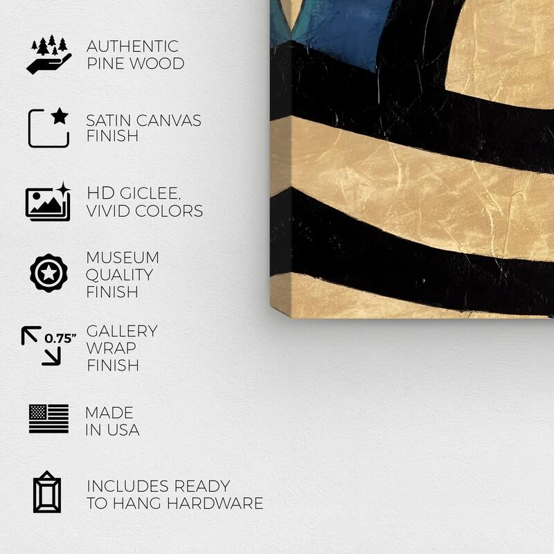 Wynwood Studio Canvas Abstract Klimt Version of Gold Gold and Metallic Gold Glam Wall Art Canvas Print