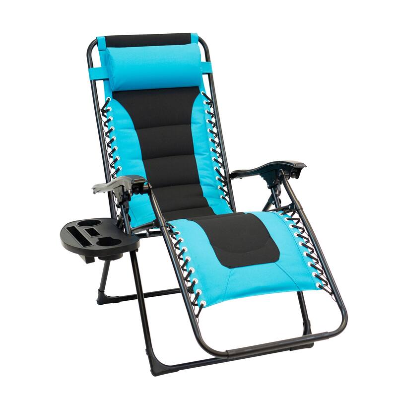 SunRay 2pc Padded Zero Gravity Chair Set Turquoise & Black On Sale