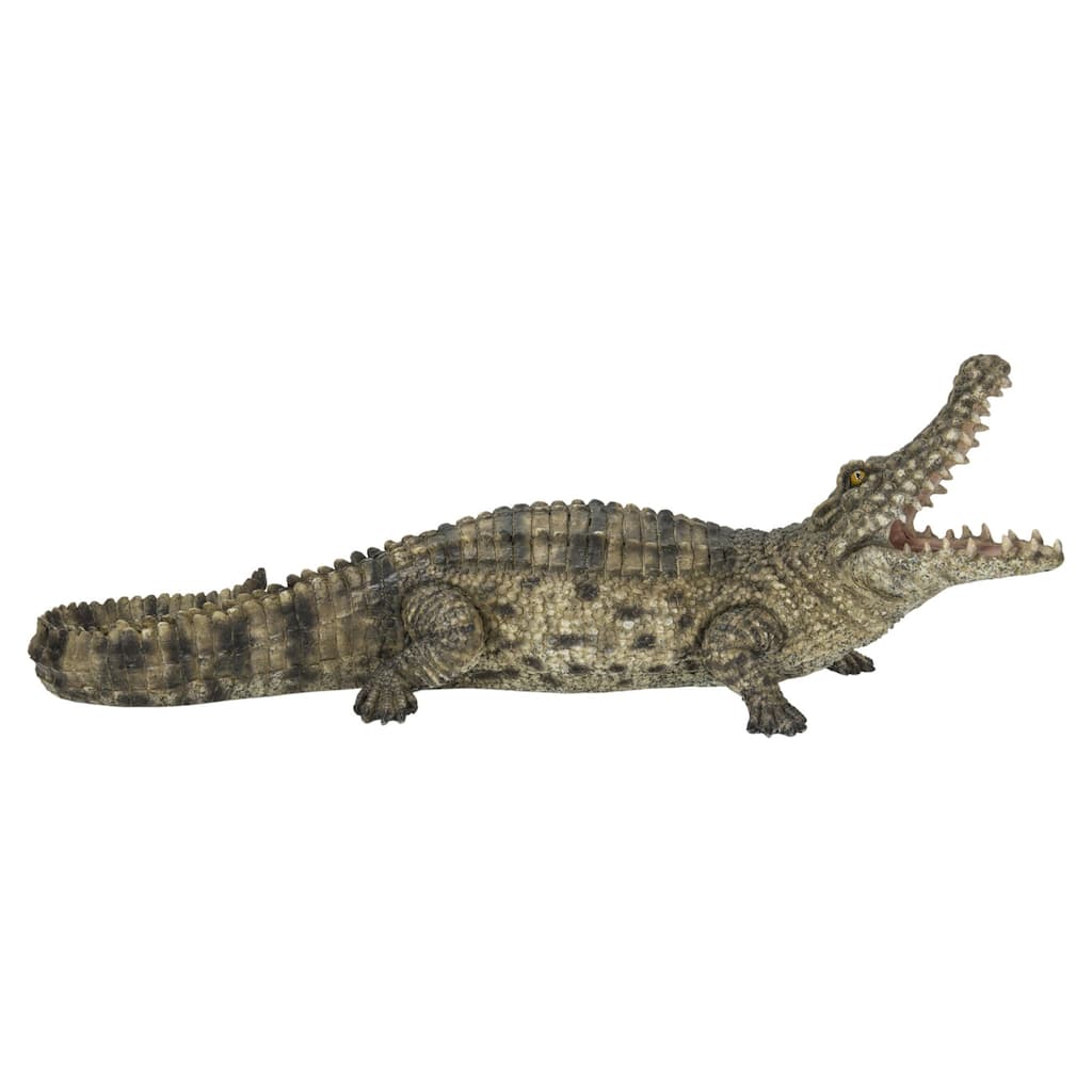 21.5" Crocodile with Mouth Open Up Outdoor Garden Statue