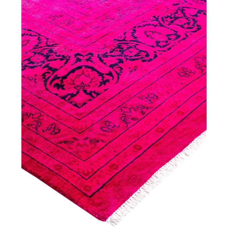 Overdyed One-of-a-Kind Hand-Knotted Area Rug - Pink - 9' 5" x 12' 1"