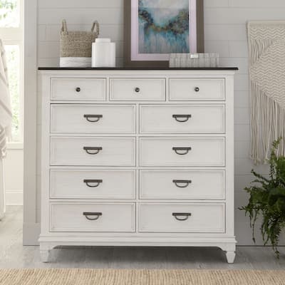 Allyson Park Wirebrushed White Charcoal 11 Drawer Chesser