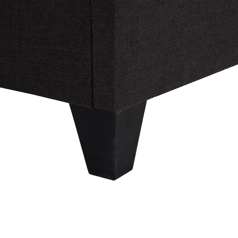 Modern Dark Grey Upholstered Platform Bed Frame, Full