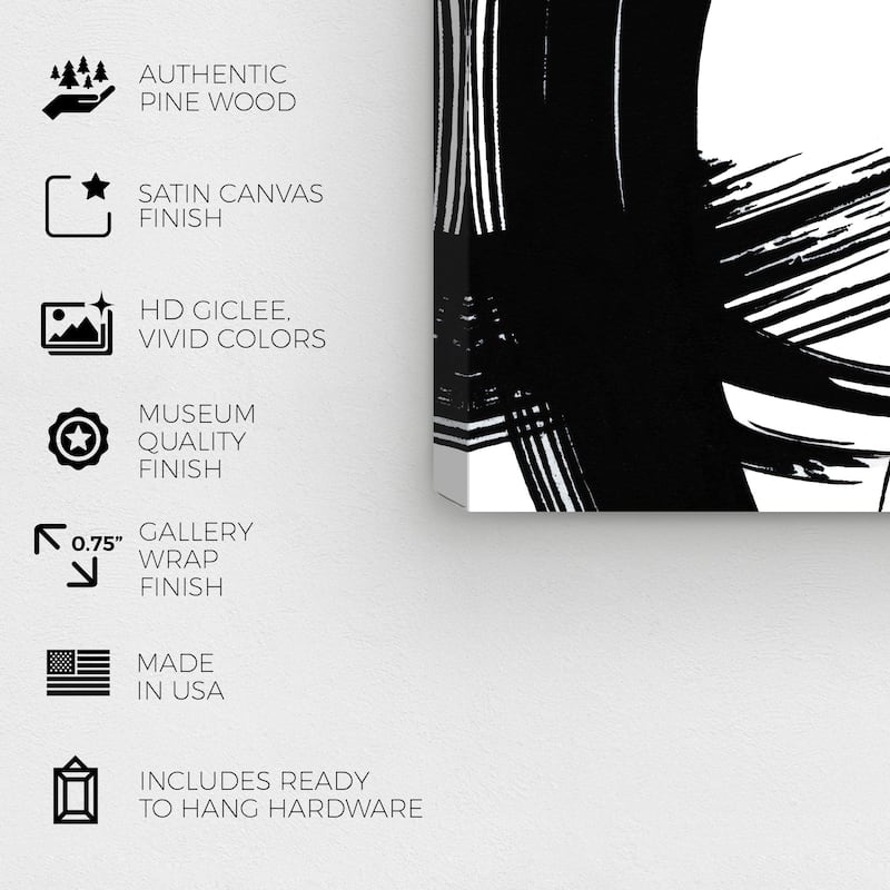 Wynwood Studio Abstract Expression I Black and Modern & Contemporary Wall Art Canvas Print