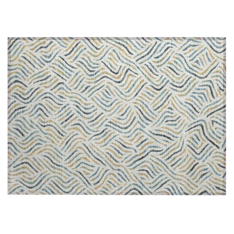 Machine Washable Indoor/ Outdoor Modern Jamie Chantille Rug