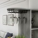 preview thumbnail 5 of 10, DH BASIC Transitional Vintage Grey Oak 6-Open Shelf Bar Table with Wine Storage by Denhour