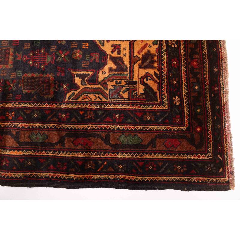 ECARPETGALLERY Hand-knotted Teimani Black Wool Rug - 3'7 x 6'4