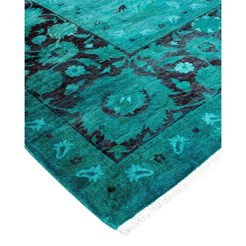Fine Vibrance, One-of-a-Kind Hand-Knotted Area Rug - Blue, 9' 2" x 12' 1" - 9' 2" x 12' 1"