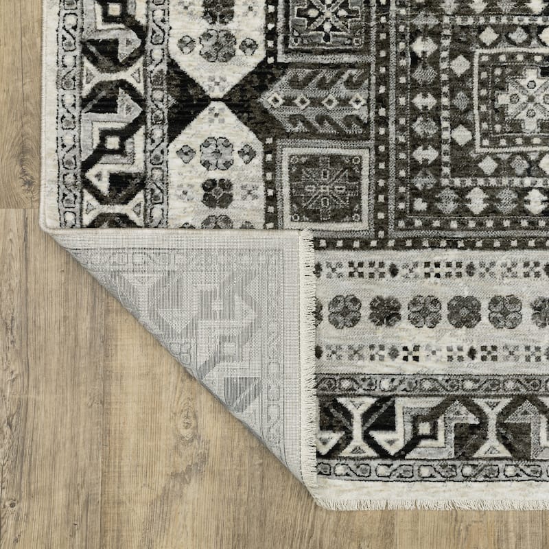 Style Haven Cádiz Global Tribal Influenced Ivory/Charcoal Area Rug