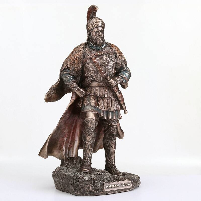 9.65 inches Height Cold Cast Bronze Carthaginian General Hannibal Barca Bronze Finish Figurine