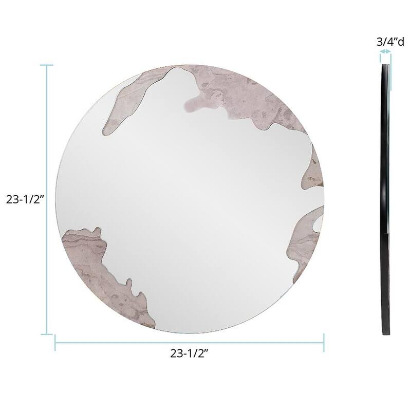 Universal Flow Mirror with Marble - 23.5H X 23.5W X 3/4D