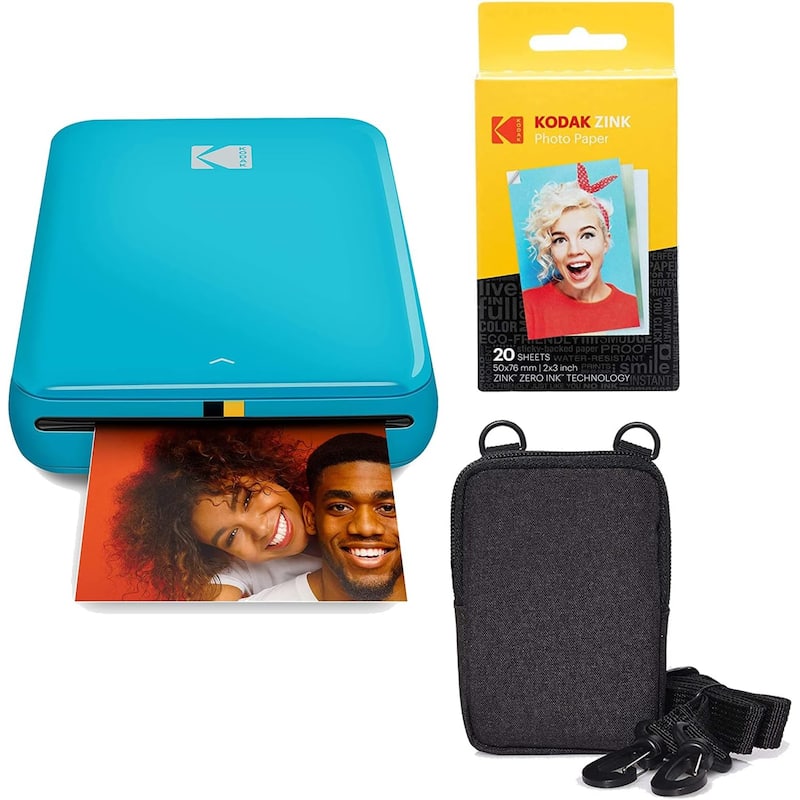 Kodak Step Mobile Instant Photo Printer 2x3" & Photo Paper Go Bundle for iOS & Android - Blue