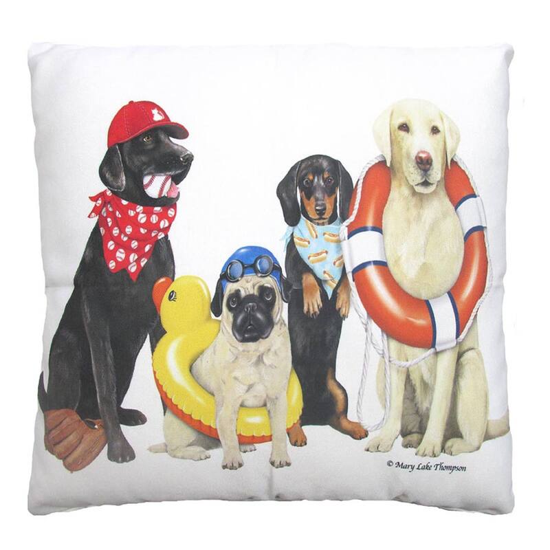 Magnolia Casual Outdoor Pillow Dogs of Summer 18x18