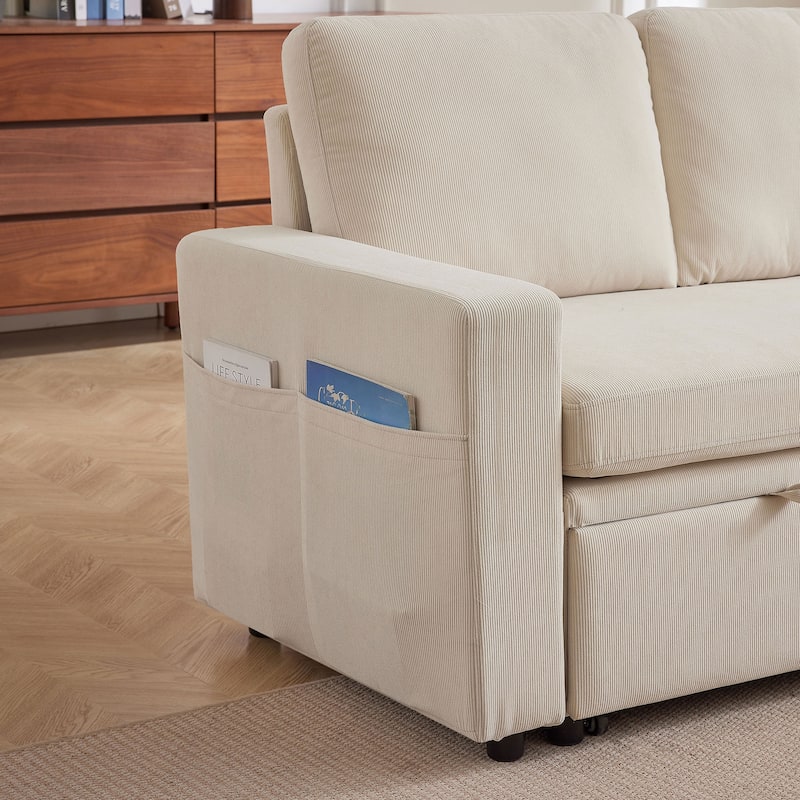 78.94" Striped Fabric Sleeper Sofa