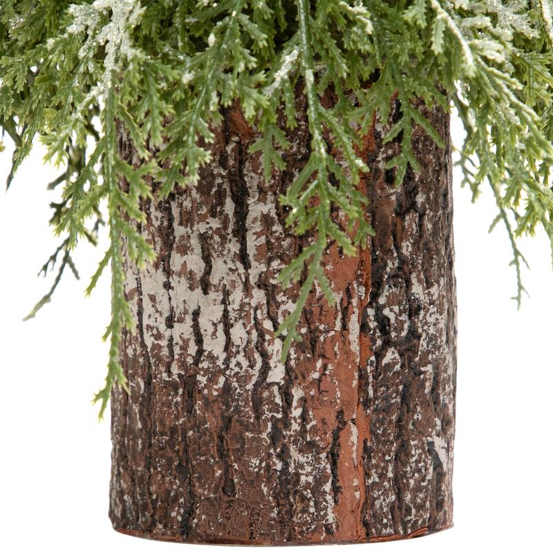 Iced Cedar Pine Artificial Mini Christmas Tree - 18" - Unlit