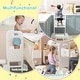 preview thumbnail 11 of 10, Gezen Toddlers Kitchen Step Stool Helper, Height-adjustable Montessori Learning Tower, White