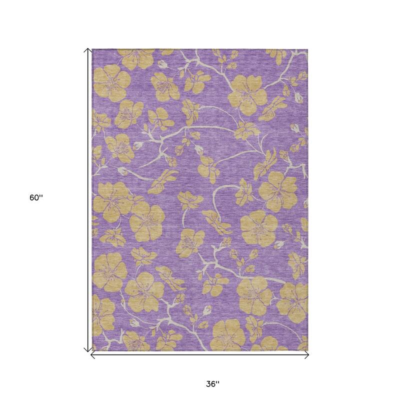HomeRoots Floral Transitional Rectangle Outdoor Rug