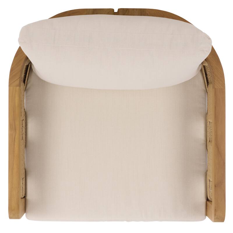 SAFAVIEH Couture Skipper Teak Patio Chair - 31"W x 30"D x 24"H