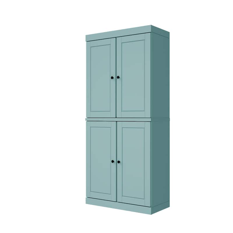 Palace Imports 100% Solid Wood 6-Shelf Bookcase with Solid Doors and Adjustable Shelves