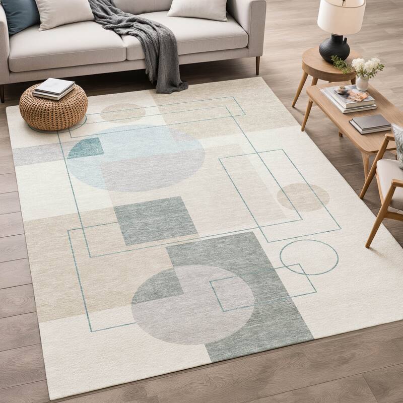 Machine Washable Indoor/ Outdoor Modern Filly Chantille Rug