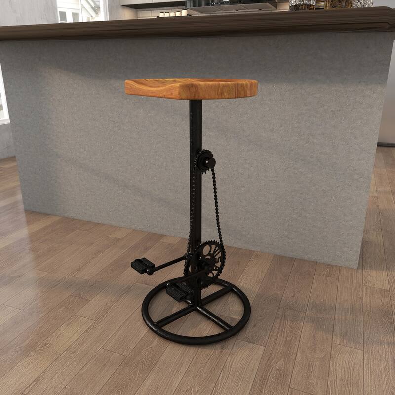 Metal Bike Counter Stool with Pedals - Brown - Roche River Decor