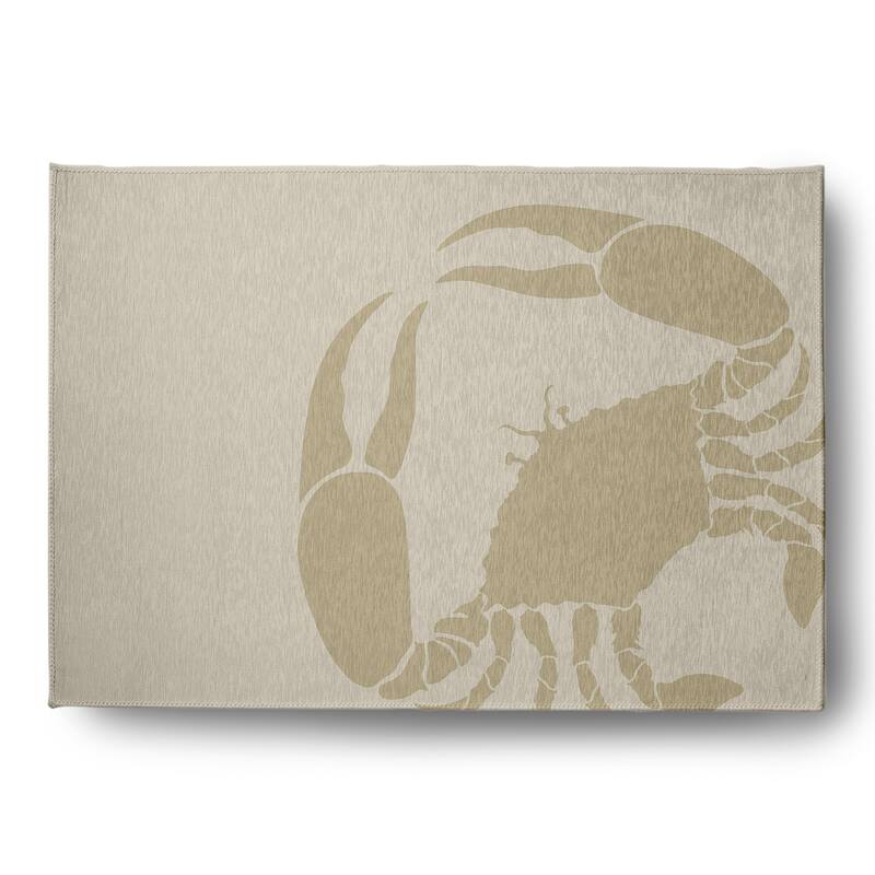Crab Dip Nautical Chenille Rug - Taupe - 5' x 7'