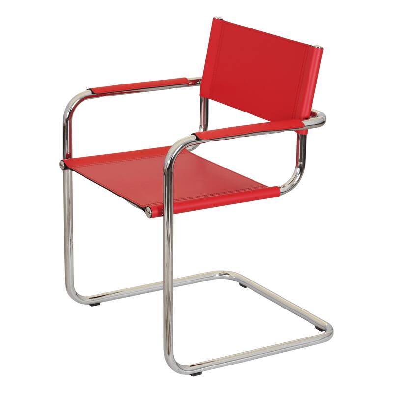 Breuer Chair Company Mart Stam Cantilever Armchair Arm Chair w/ Chrome Frame (Various Bonded Leather Colors)