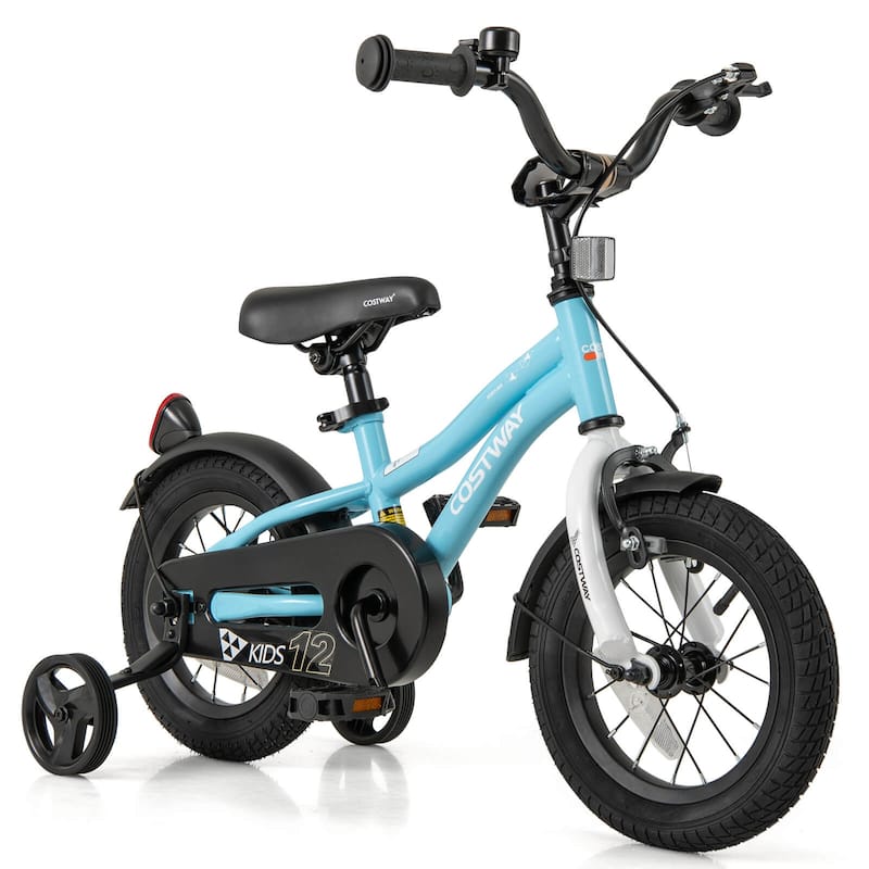 Costway 12"/14"/16"/18" Kids Bike for 3-4 Years Old Boys & Girls with - 12" Blue - 12 inch