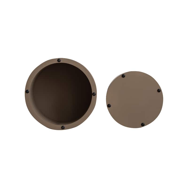 Nesting Coffee Table Set of 2, Modern Round Wooden Accent Tables, Space-Saving Circle Drum Side Tables