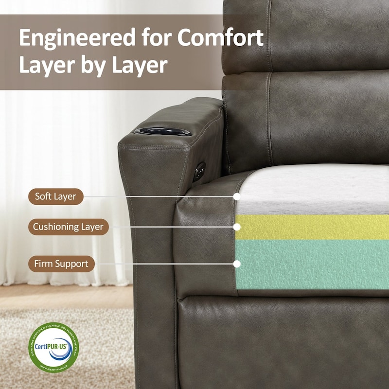 MCombo 62.6'' RV Recliner Loveseat Sofa with Console, Zero Wall Hugger Power Loveseat Recliner with USB Charge Ports, Outlet