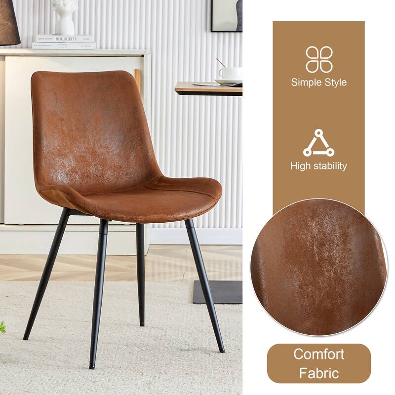 5-Piece Dining Table Set, Kitchen Wood Table & 4 Armless Chairs with Metal Frame, Space-Saving Dinette Set for Small Space