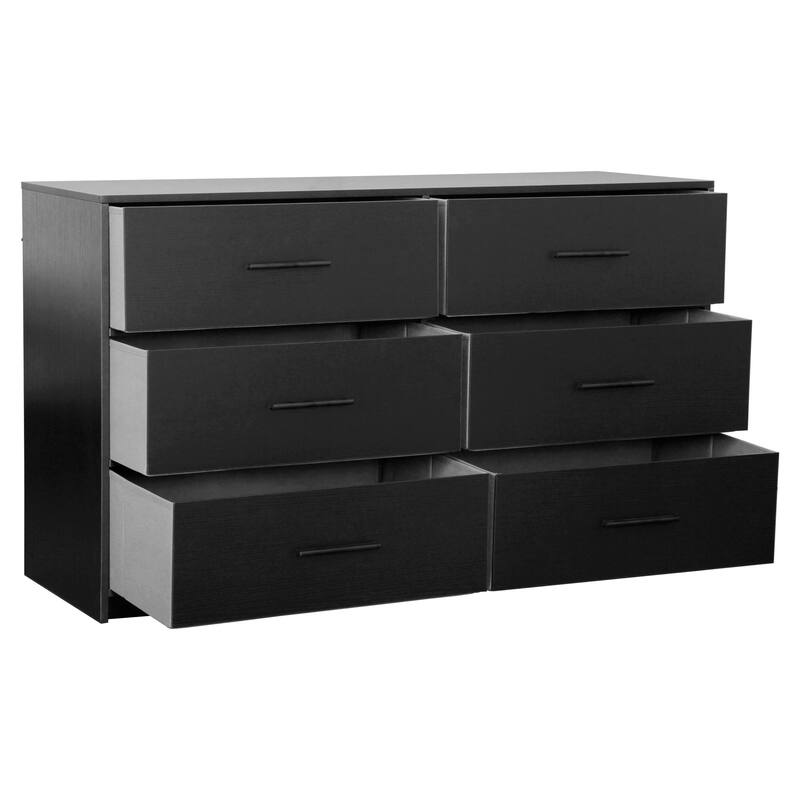 Modern Minimalist 6-Drawer Dresser with Large Fabric Drawers