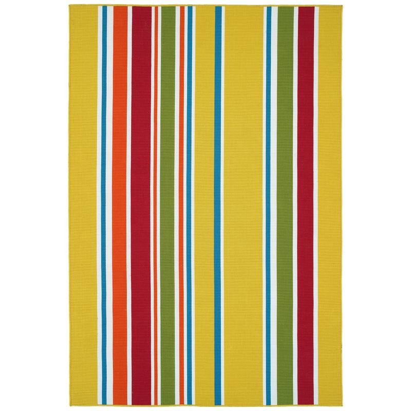 Voavah Yellow Hand-Made Flatweave Indoor/Outdoor Area Rug - 4' x 6'