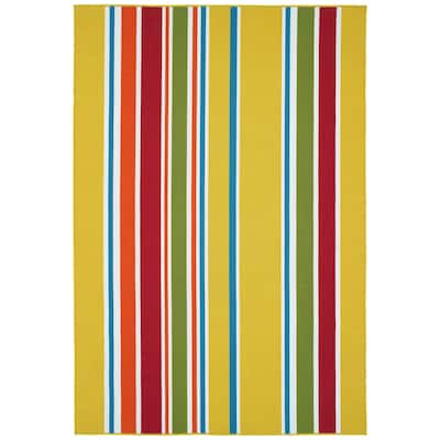 Voavah Yellow Hand-Made Flatweave Indoor/Outdoor Area Rug