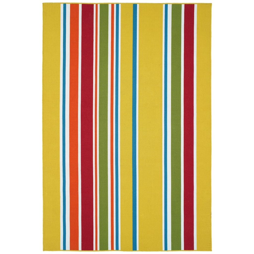 Voavah Yellow Hand-Made Flatweave Indoor/Outdoor Area Rug