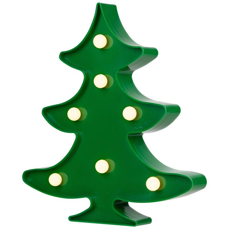 LED Lighted Christmas Tree Marquee Wall Art - 8.75" - Green
