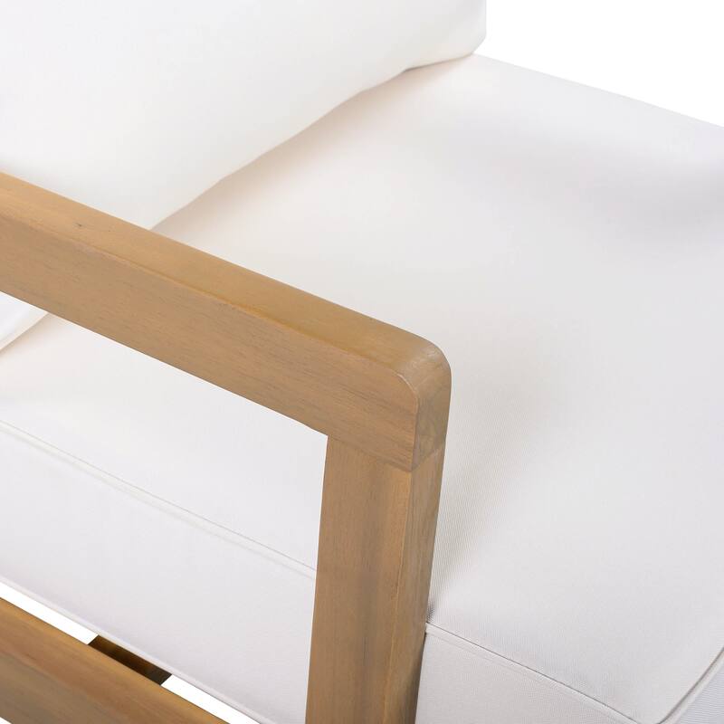 Christopher Knight Home - Modern Outdoor Acacia Wood Patio Club Chair Set with Removable Water-Resistant Cushions, Set of 2