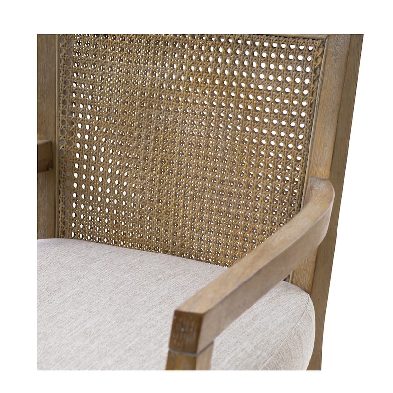 Madison Park Blaine Cream/Reclaimed Natural Cane Back Counter Stool - N/A