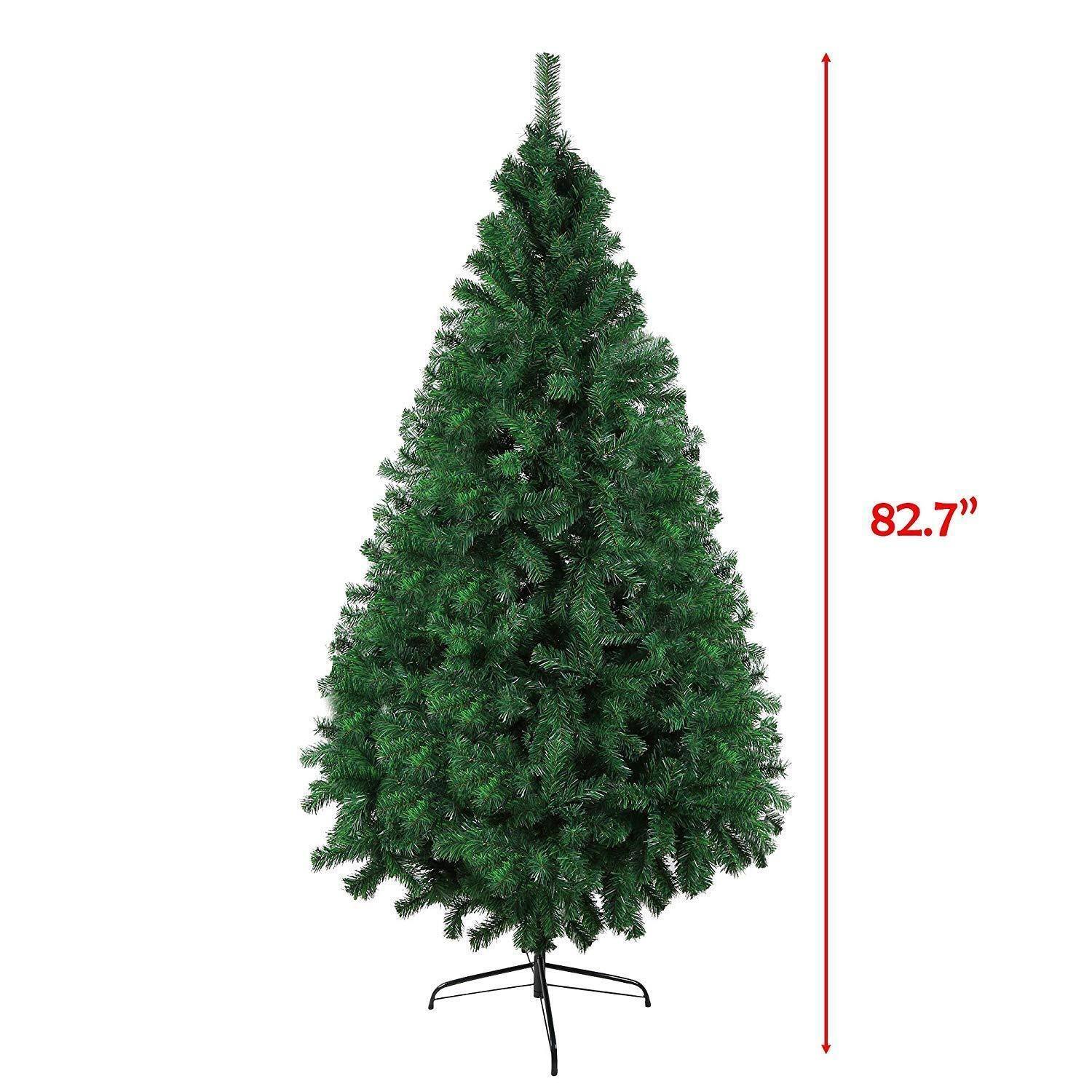 7FT Green Artificial Christmas Tree with Decorations Bed Bath