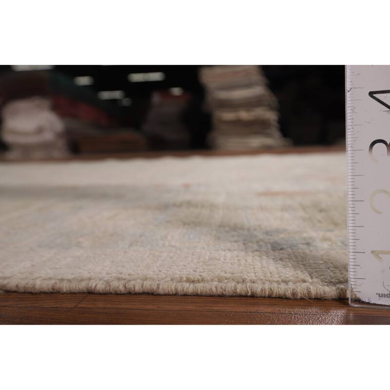 Vegetable Dye Oushak Oriental Area Rug Handmade Wool Carpet - 6'0"x 8'7"