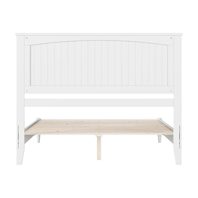 Queen Size Wood Platform Bed - Low Profile Modern Design, USB Charger Included