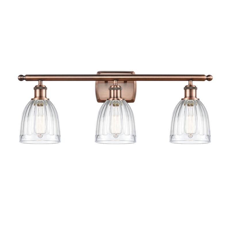 Innovations Lighting Brookfield 3 Light 26" Wide Bathroom Vanity Light - Antique Copper / Clear