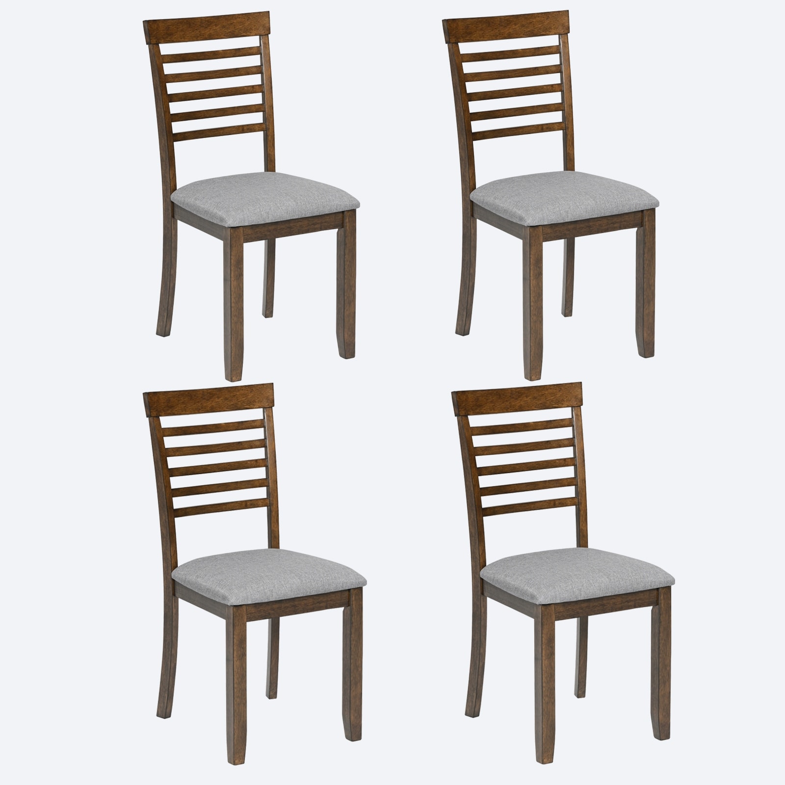 Dining Chairs Only, Wooden Dining Chairs Set of 4, Kitchen Chair with Padded Seat, Upholstered Side Chair for Dining Room