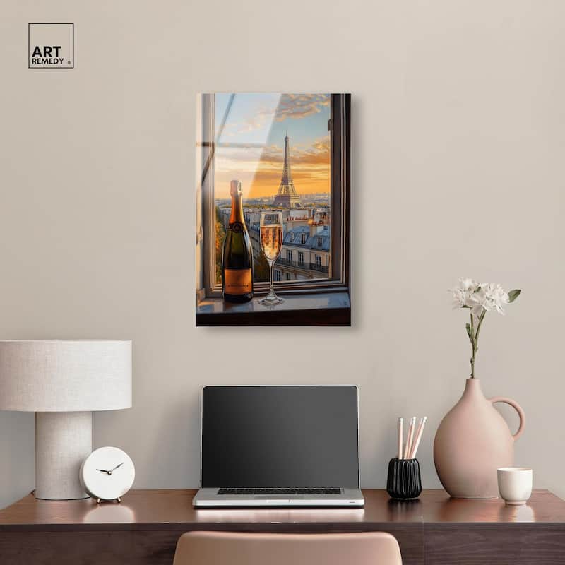 Classy Drink in Paris Acrylic by Art Remedy, Ready to Hang