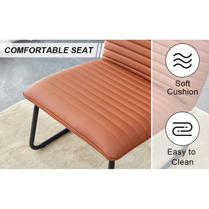 22 in.W Armless Sofa Chair with PU Backrest Paired with Metal Legs