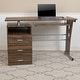 preview thumbnail 12 of 43, Pedestal 3-drawer Computer Desk with Keyboard Tray Walnut
